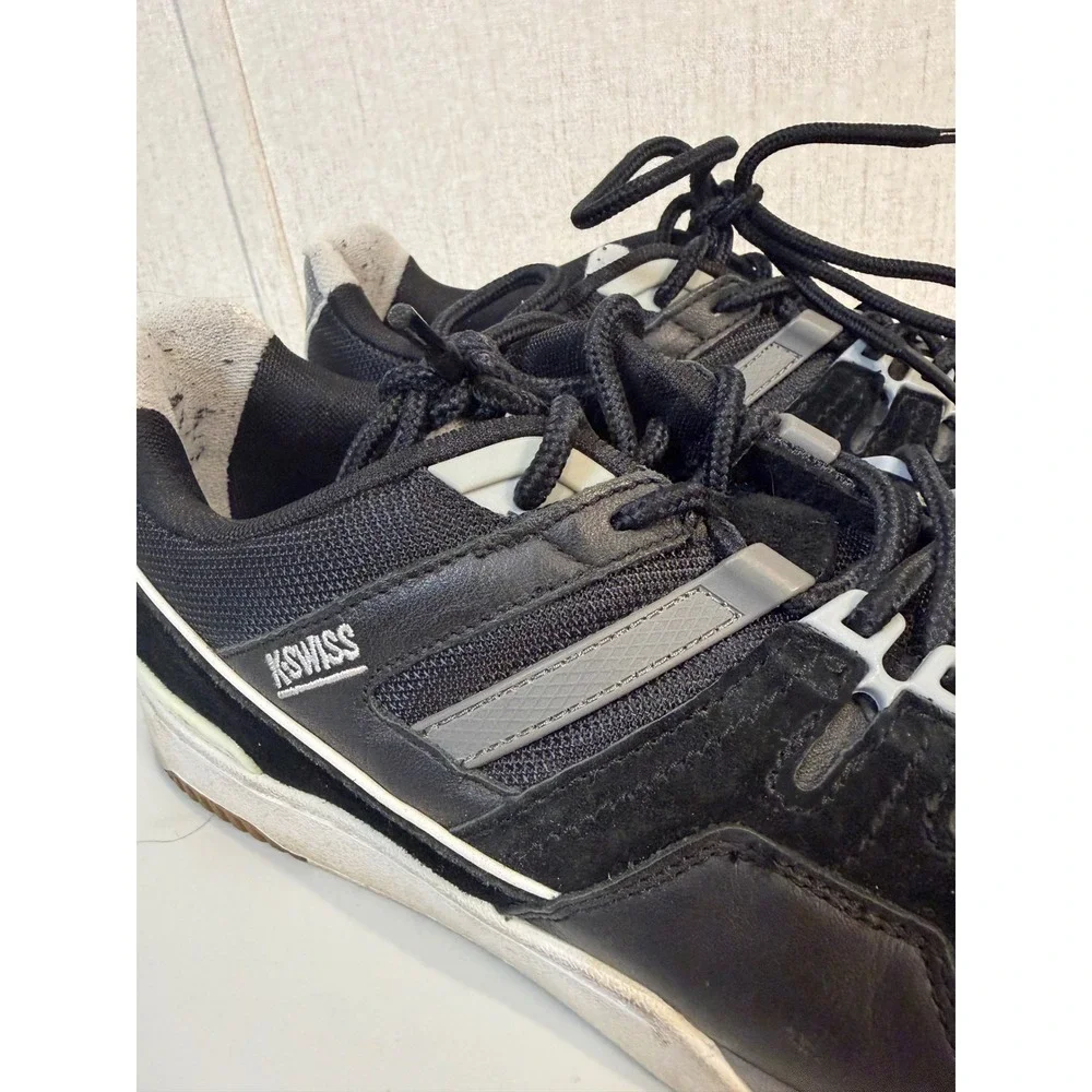 K-Swiss Match Rival Black Gray White Mens Size 9.5 Sneakers‎ 07154 005